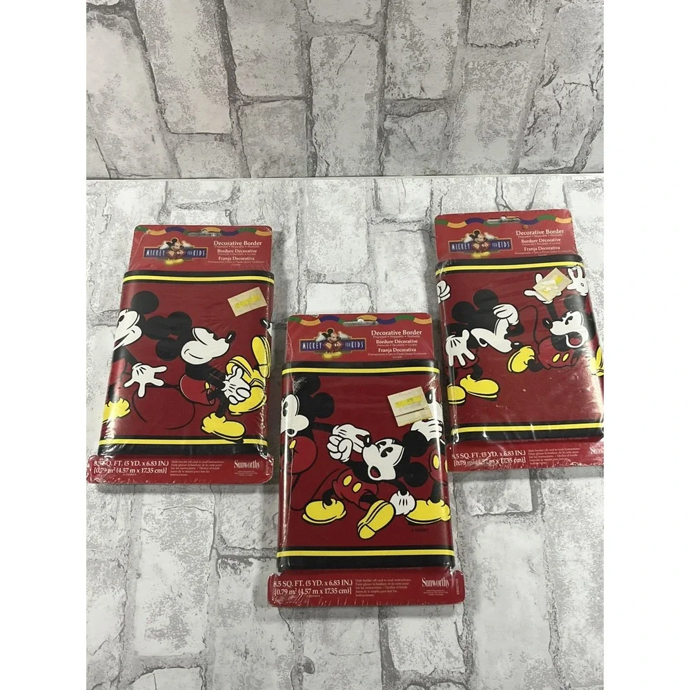 Mickey Mouse Wallpaper Self Stick Border  5 yd x 6.83